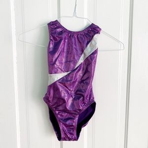 Purple Garland Leotard and Matching Bar Shorts